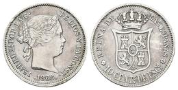 ISABEL II. 10 Céntimos De Escudo. 1868/7 *6-8. Madrid. Cal-448var. Ar. 1,25g. MBC+/MBC. - Autres & Non Classés