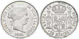 ISABEL II. 10 Reales. 1860. Madrid. Cal-229. Ar. 12,72g. Bella Y Con Rayitas En Reverso. MBC+. - Other & Unclassified