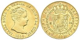 ISABEL II. 80 Reales.1844. Barcelona PS. Cal-62. Au. 6,75g. MBC+/MBC. - Otros & Sin Clasificación