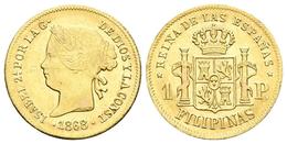 ISABEL II. 1 Peso. 1868. Manila. Cal-150. Au. 1,71g. MBC/MBC+. - Otros & Sin Clasificación