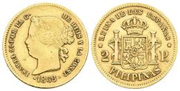 ISABEL II. 2 Pesos. 1868. Manila. Cal-133. Au. 3,35g. MBC. - Autres & Non Classés