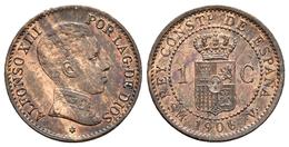 ALFONSO XIII. 1 Céntimo. 1906 *6. Madrid SMV. Cal-76. Ae. 1,00g. Parte De Brillo Original Y Tono. SC-. Rara Y Más Así. - Sonstige & Ohne Zuordnung