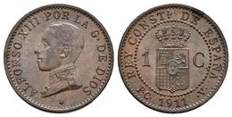 ALFONSO XIII. 1 Céntimo. 1911 *1. Madrid PCV. Cal-78. Ae. 1,03g. EBC+. - Other & Unclassified