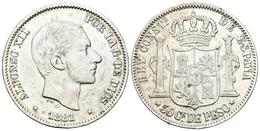 ALFONSO XII. 50 Centavos De Peso. 1881. Manila. Cal-79. Ar. 12,77g. MBC. - Sonstige & Ohne Zuordnung