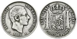 ALFONSO XII. 50 Centavos De Peso. 1882. Manila. Cal-82. Ar. 12,85g. MBC. - Sonstige & Ohne Zuordnung
