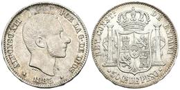 ALFONSO XII. 50 Centavos De Peso. 1885. Manila. Cal-86. Ar. 12,85g. MBC+. - Andere & Zonder Classificatie