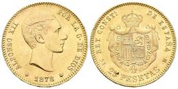 ALFONSO XII. 25 Pesetas. 1878 *18-78. Madrid DEM. Cal-6. Au. 8,07g. EBC. - Andere & Zonder Classificatie