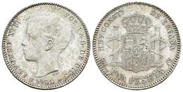 ALFONSO XIII. 1 Peseta. 1900 *19-00. Madrid SMV. Cal-44. Ar. 5,02g. MBC+. - Andere & Zonder Classificatie