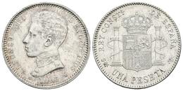 ALFONSO XIII. 1 Peseta. 1903 *19-03. Madrid SMV. Cal-49. Ar. 4,95g. MBC+. - Altri & Non Classificati