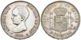 ALFONSO XIII. 5 Pesetas. 1888 *18-88. Madrid MPM. Cal-13. Ar. 24,96g. Rayitas En Anverso. EBC-. - Other & Unclassified