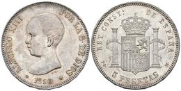 ALFONSO XIII. 5 Pesetas. 1890 *18-90. Madrid PGM. Cal-16. Ar. 24,92g. EBC-. - Other & Unclassified