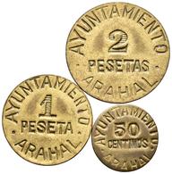 ARAHAL. Serie Completa (2 Ptas, 1 Pta Y 50 Cts). Cal-2. La. EBC-/EBC. Escasa. - Other & Unclassified