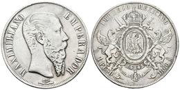 MEXICO. Maximiliano. 1 Peso. 1866. México. Km#388.1. Ar. 26,82g. MBC+. - Autres & Non Classés