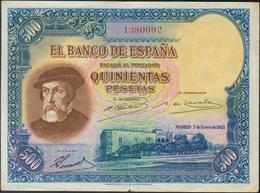 500 Pesetas. 7 De Enero De 1935. Sin Serie. (Edifil 2017: 365). Raro. MBC-. - Otros & Sin Clasificación