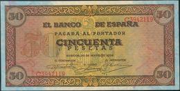 50 Pesetas. 20 De Mayo De 1938. Banco De España, Burgos. Serie C. (Invisible Doblez Vertical). (Edifil 2017: 431a). EBC. - Other & Unclassified