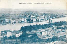 Serrières (Ardèche) - Vue Des Quais Et De Sablons, Pont Sur Le Rhône - Carte Combier - Serrières