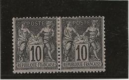 TYPE SAGE - 89 PAIRE NEUVE AVEC CHARNIERE - COTE + DE 120 € -ANNEE 1877 - 1876-1898 Sage (Type II)