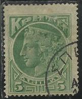 CRETE CRETA 1900  HERA LEPTA 5L  USATO USED OBLITERE' - Crète