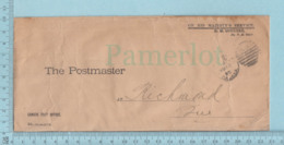Canada 1908, Stampless, Sous Ministre Des Postes Coulter Au Maitre De PostePostmaster Envelope OHMS, - Lettres & Documents