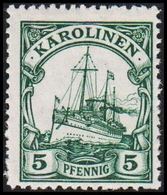 1915 - 1919. KAROLINEN 5 Pf. Kaiserjacht SMS Hohenzollern. (Michel A21) - JF307849 - Karolinen