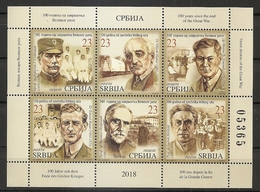 SERBIA  2018, First World War, History ,WW1, Famous People Health Medicine Doctors Red Cross Mission,BOOKLET,MNH - Zonder Classificatie