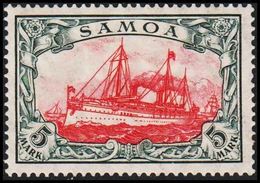 1915 - 1919. SAMOA 5 MARK. Kaiserjacht SMS Hohenzollern. 26:17. (Michel 23 II A) - JF307742 - Samoa