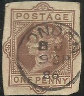 GREAT BRITAIN GRAN BRETAGNA 1886 POSTAL ENTIRE INTERO POSTALE ONE PENNY USATO USED OBLITERE' - Used Stamps