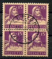 RC 10397 SUISSE YT N° 141 15c GUILLAUME TELL BLOC DE 4 OBLITÉRÉ DE ZURICH EN 1920 TB - Used Stamps