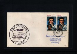 British Antarctic Territory 1973 Adelaide Island  H.M.S Endurance Ship Interesting Cover - Covers & Documents