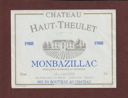 Étiquette De Vin - MONBAZILLAC De 1988 - Château HAUT THEULET à Pomport - Voir Les 2 Scannes - Monbazillac