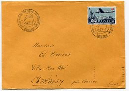 RC 10401 SUISSE 1947 - 1er VOL SWISSAIR SWITZERLAND USA GENEVE WASHINGTON TB - Cartas & Documentos