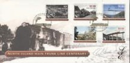 New Zeland 2008, Train, 100th North Line, 5val In FDC - FDC