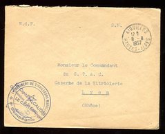 Enveloppe En FM De Aiguilles En 1957 Pour Lyon - N133 - Military Postmarks From 1900 (out Of Wars Periods)