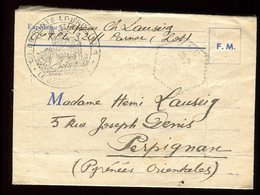 Carte Lettre FM De Parnac Pour Perpignan En 1940 - N134 - Guerra Del 1939-45