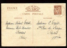 Entier Postal De Biviers Pour Paris En 1941 - N144 - Standaardpostkaarten En TSC (Voor 1995)