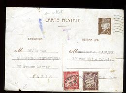 Taxes De Paris Sur Entier Postal De Paris En 1942 - N151 - 1859-1959 Cartas & Documentos