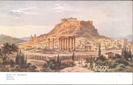 CPA SIGNED ILLUSTRATION, F. PERLBERG- ATHENS WITH THE ACROPOLIS - Perlberg, F.