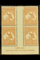 1932 6d Chestnut Roo, Wmk C Of A, ASH IMPRINT BLOCK OF FOUR, BW 23za, Very Fine Mint. For More Images, Please Visit Http - Autres & Non Classés