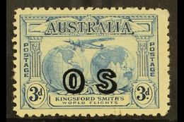 OFFICIAL 1931 3d Blue Flights With "OS" Overprint, SG O124, Never Hinged Mint, Slightly Yellowish Gum, Small Surface Abr - Altri & Non Classificati