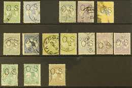 OFFICIALS 1914 - 1928 USED SELECTION Of Punctured "OS" On Kangaroos Incl 1914 ½d And 6d, 1915 2d Grey, 9d Violet And 5s  - Andere & Zonder Classificatie