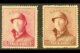 1919-20 "Tin Hat" 5f Carmine-lake And 10f Purple (SG 249/50, COB 177/78, Mi 157/58), Fine Fresh Mint. (2 Stamps) For Mor - Other & Unclassified