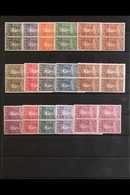 BELGIAN CONGO 1928 Anniversary Of Stanley's Exploration Set, COB 135/149, In Fine Never Hinged Mint Blocks Of Four. (15  - Other & Unclassified