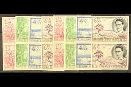 BELGIAN CONGO 1955 Royal Visit Complete Sets, COB 329/332, 333/336, In Vertical IMPERF Pairs, Fine Never Hinged Mint. (1 - Other & Unclassified