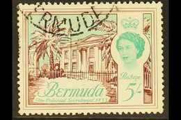 1962 5s Brown Purple And Blue Green, Colonial Secretariat, Variety "wmk Inverted", SG 177w, Used. Scarce Stamp, Perfs Ro - Bermudes