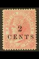 1888 2c On 6d Rose, CC Wmk Perf 14, SG 25, Very Fine Mint For More Images, Please Visit Http://www.sandafayre.com/itemde - Honduras Británica (...-1970)