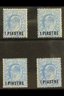 1911 - 1913 1pia On 2½d Bright Ed VII Surcharged, SG 25/29, Very Fine And Fresh Mint. (4 Stamps) For More Images, Please - Brits-Levant