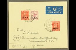 CYRENAICA 1949 Airmailed Cover To French Zone, Germany, Franked KGVI 1d X2 & 6d "M.E.F." Ovpts, SG M11, M16, Benghazi 26 - Africa Oriental Italiana