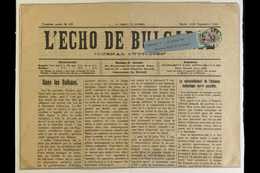 1915 L'ECHO DE BULGARIE. Complete Newspaper L'Echo De Bulgaria (15/28 September 1915 Issue) With Address Label To London - Sonstige & Ohne Zuordnung