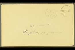 1897 (Oct) Provisional St Johns 1c "PAID ALL" Hand Stamp On Local Cover, Introduced During Shortage Of 1c Stamps For Loc - Andere & Zonder Classificatie