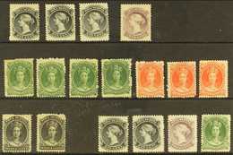 1860-63 MINT SELECTION Presented On A Stock Card That Includes A Yellowish Paper Range To 12½c (set Less 5c) & A White P - Autres & Non Classés